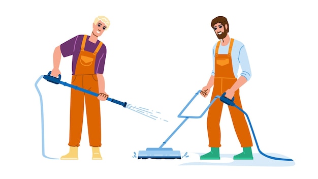 wash pressure washing vector water cleaner jet job dirty power wash pressure washing character people flat cartoon illustration