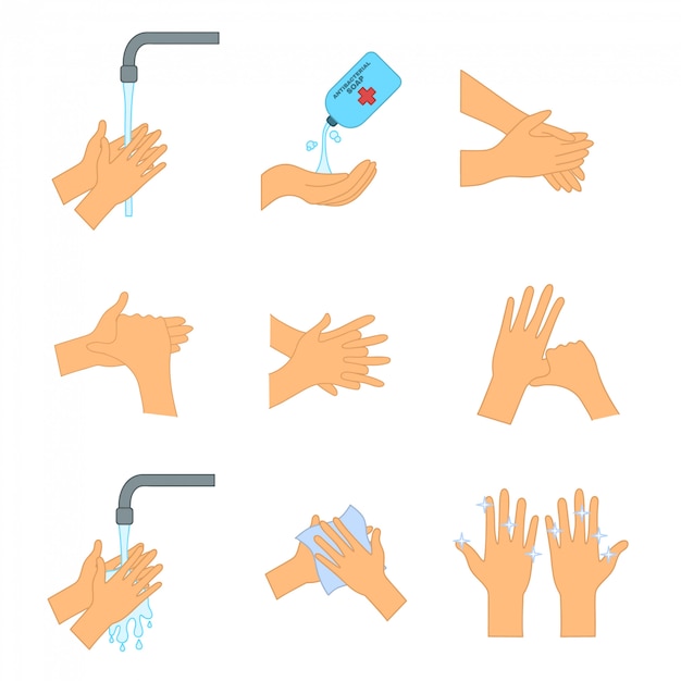 Washing hands with soap. How to wash your hands to prevent coronavirus infection. Personal hygiene, disease prevention