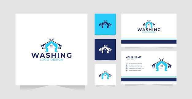 Washing logo design inspiration and business card