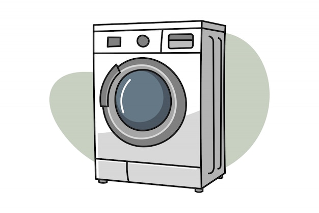 Washing machine cartoon illustration