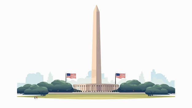 Washington Monument Modern Vector Style Illustration