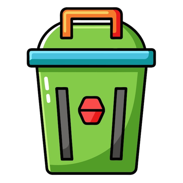 Vector waste bin clipart cartoon style vector illustration