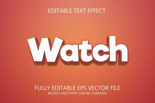 Vector watch 3d editable text style effect