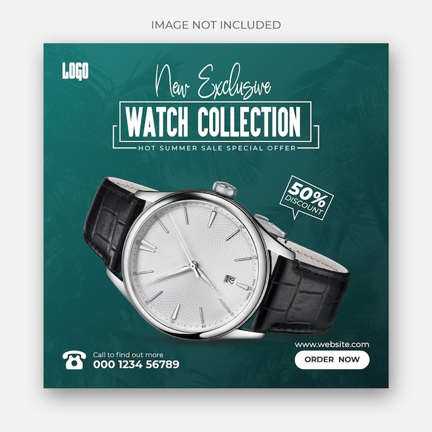 watch sale social media post template