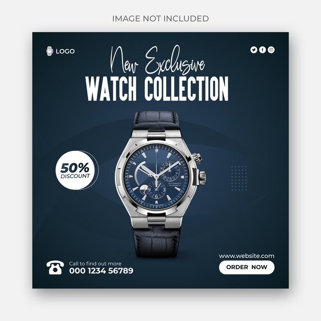 Vector watch sale social media post template