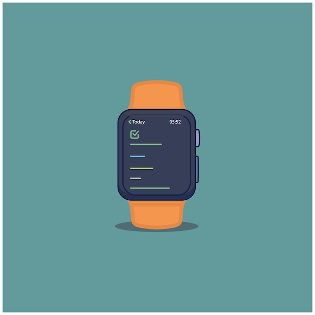 Vector a watch with a black face and a green background