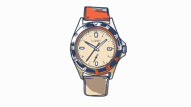 Vector a watch with a red band and a blue band