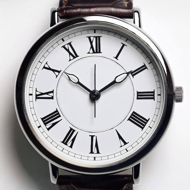 Vector a watch with roman numerals on it is on a white background