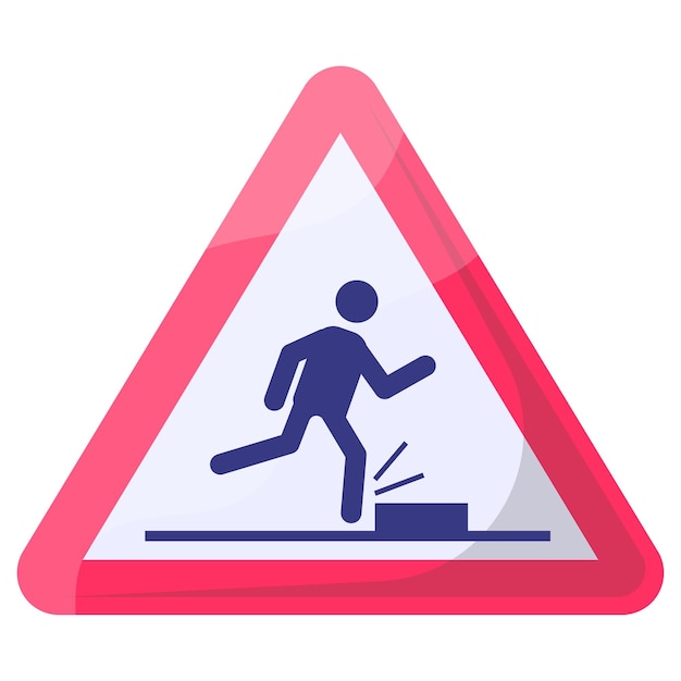 Watch your step Red Triangle Concept Vector Icon Design,Modern traffic guide warning sign