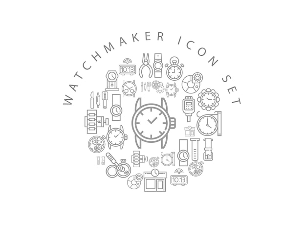 Watchmaker icon set design