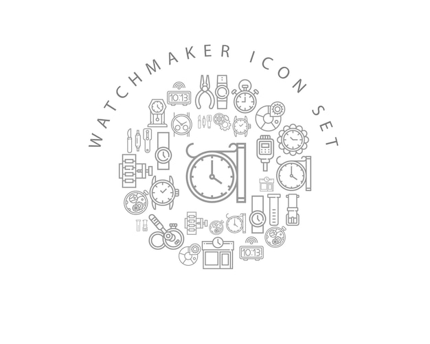 Watchmaker icon set design