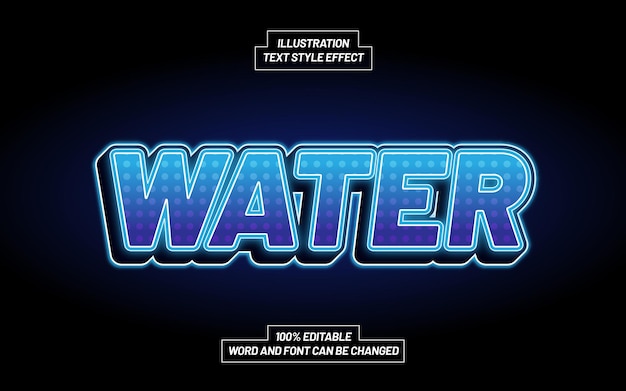 Water 3D Bold Text Style Effect