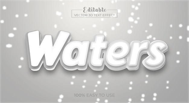 Water 3d text style effect editable