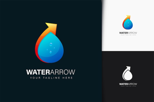 Water arrow logo design with gradient