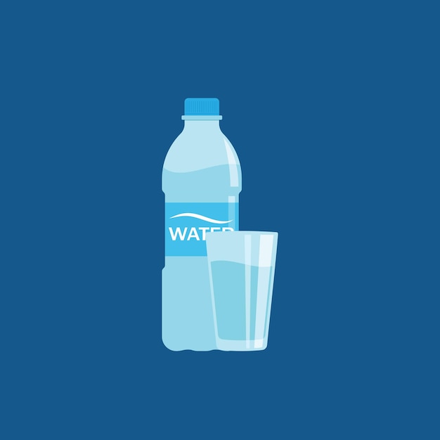 Water bottle and glass icon vector illustration design