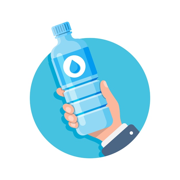 Water bottle icon in flat style Fitness drink vector illustration on isolated background Healthy beverage sign business concept