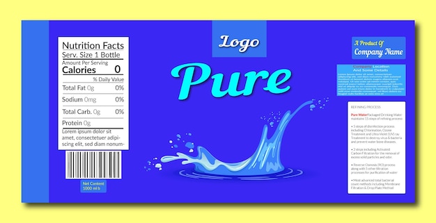 Vector water bottle label design