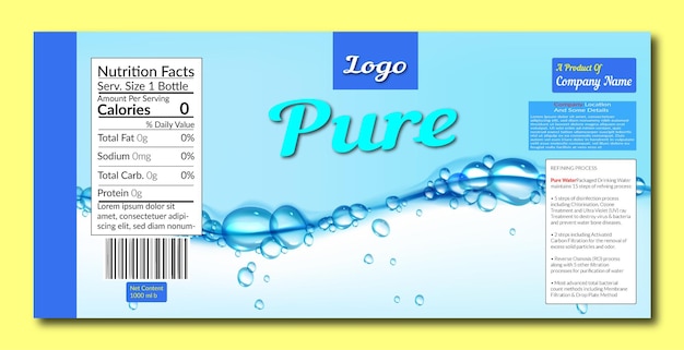 Water Bottle Label Design