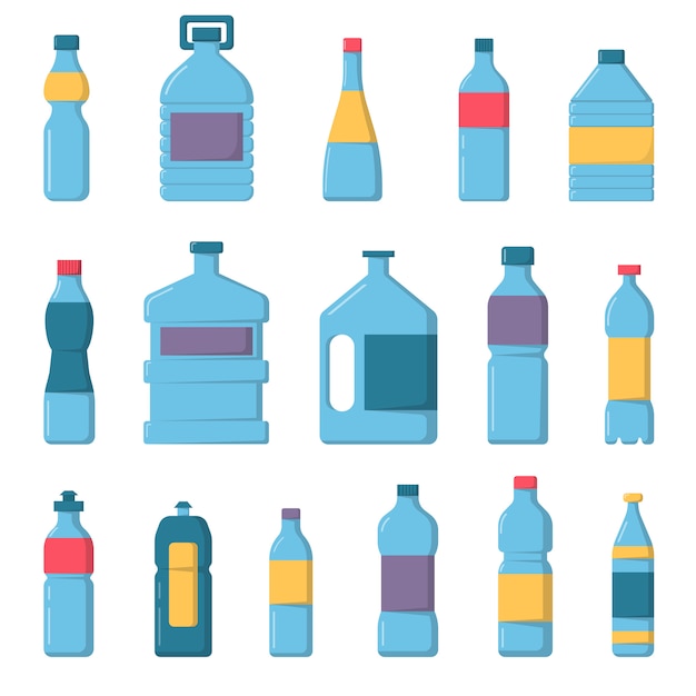 Water bottles  illustration.