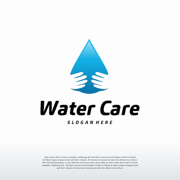 Water care logo designs concept vector