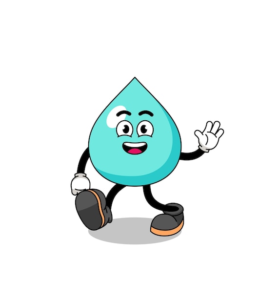 Water cartoon walking character design