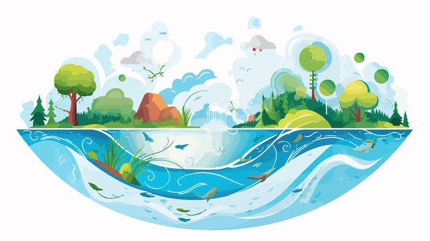 Vector water circulation cycle and condensation diagram