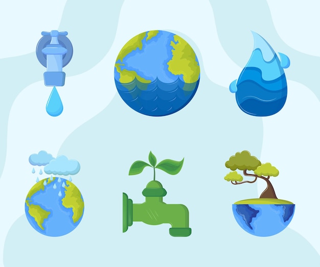 Water day icons