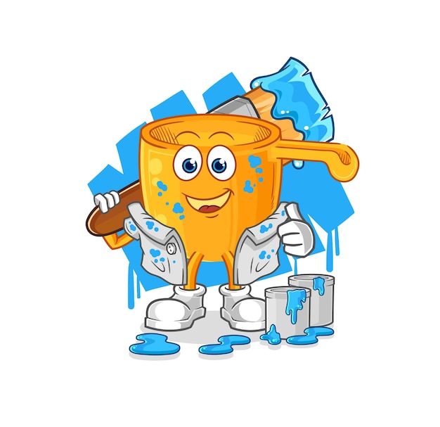 Water dipper painter illustration character vector