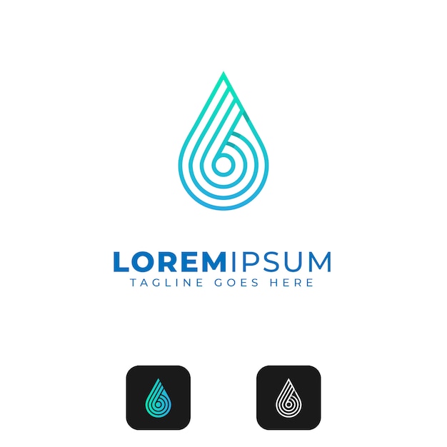 Water drop abstract logo design