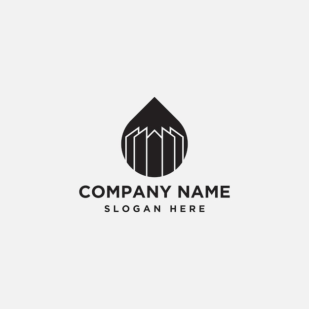 Water drop of building logo icon design template