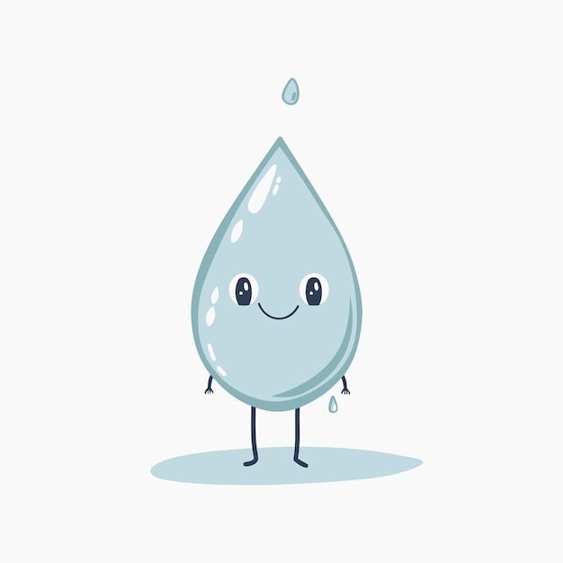 Vector water drop character cartoon