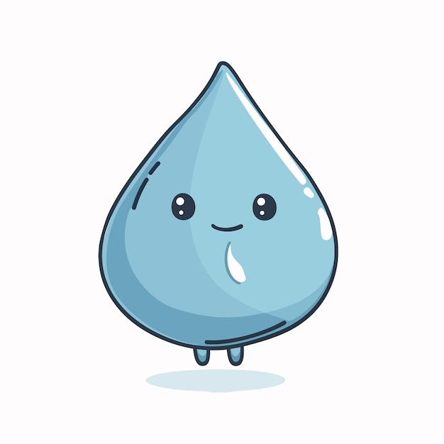 Vector water drop character cartoon