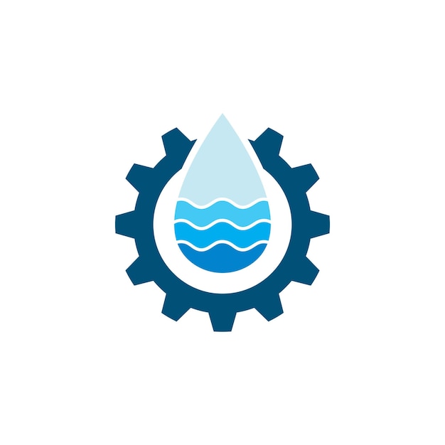 Water drop gear icon vector illustration