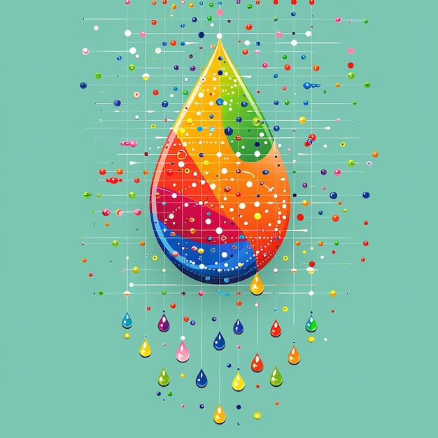 Vector water drop graphic design linecharts simple flat