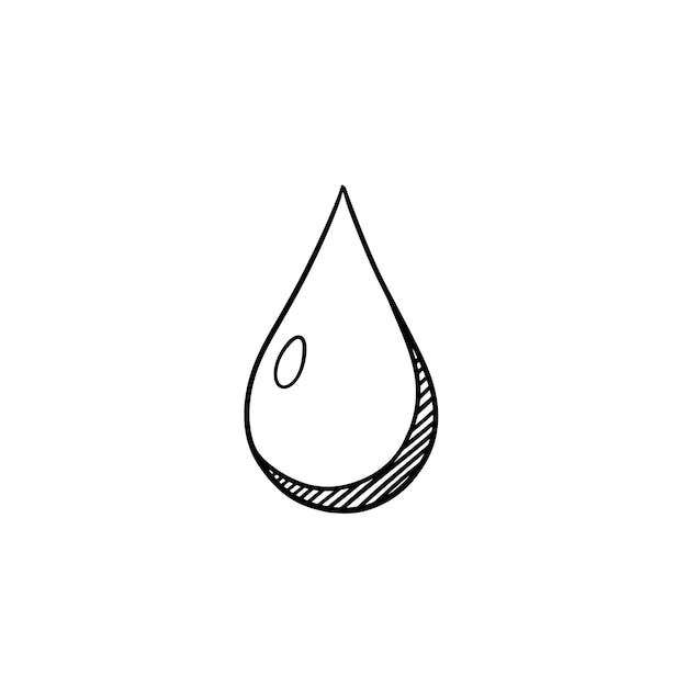 Water drop hand drawn outline doodle icon