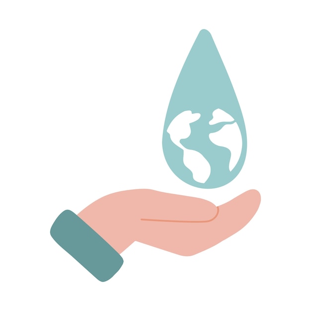 Water drop and Hand vector for logo icon web etc