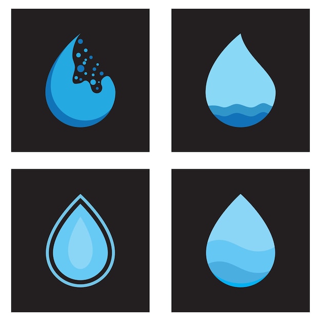 Water drop illustration logo vector design