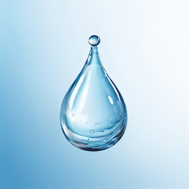 water drop isolated on blue background