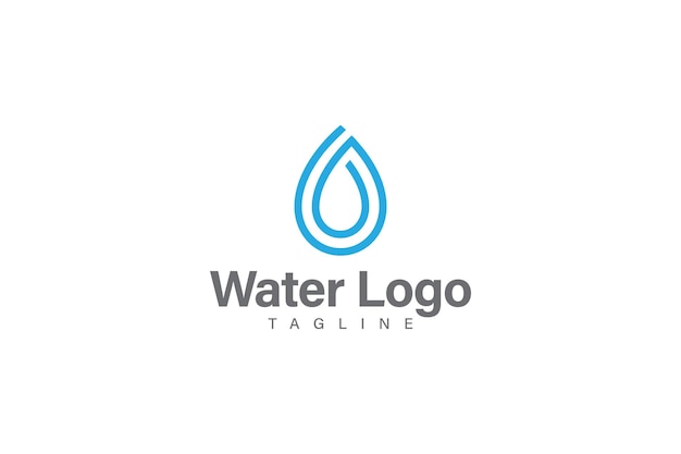 Water drop line logo design vector