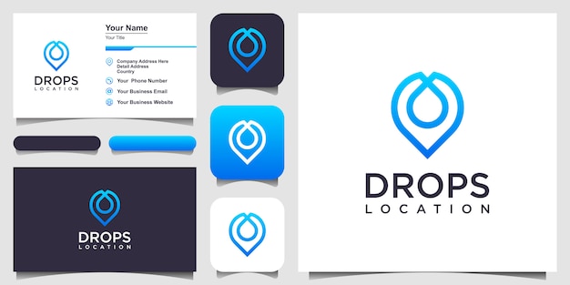 Water drop location pin line icon. linear style sign .  logo design and business card