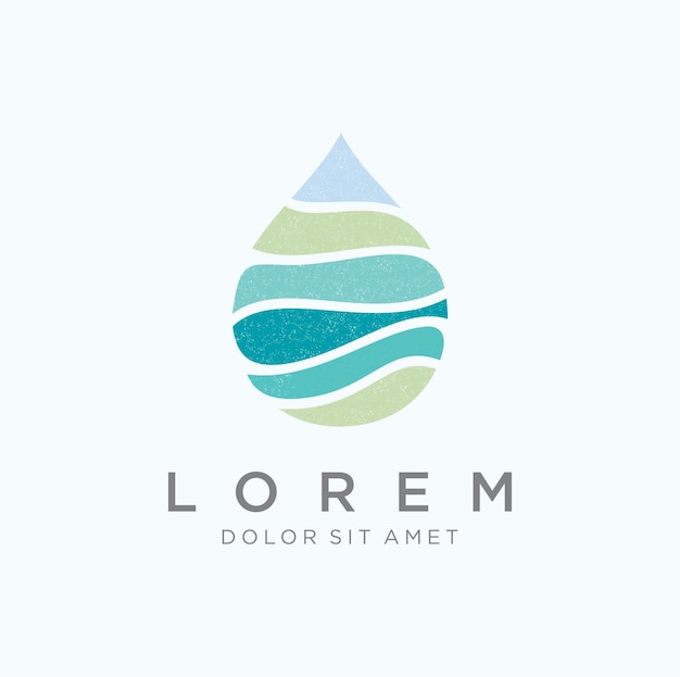 Water Drop Logo Design Graphic Colorful Water wave design template Icon