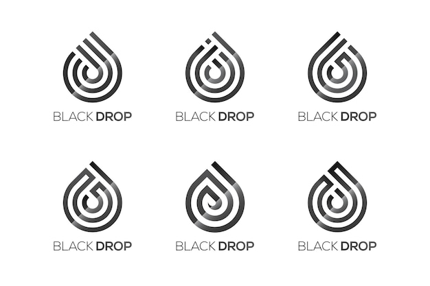 Water drop logo design template, 9 different drop logos