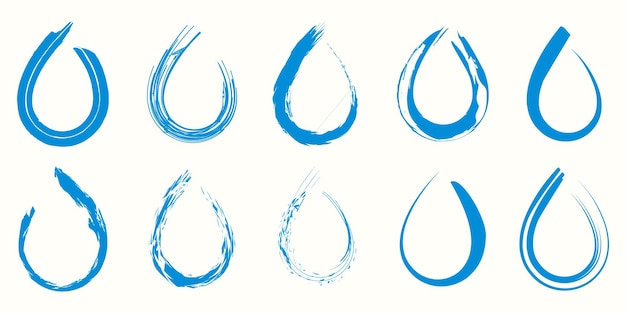 Water drop logo with brush style vector illustration design