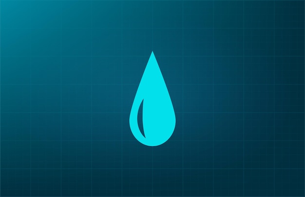 Water drop symbol Vector illustration on blue background Eps 10