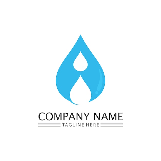 Water drop and wave icon Logo Template vector illustration design