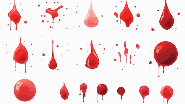 a water drop with blood drops and a red liquid