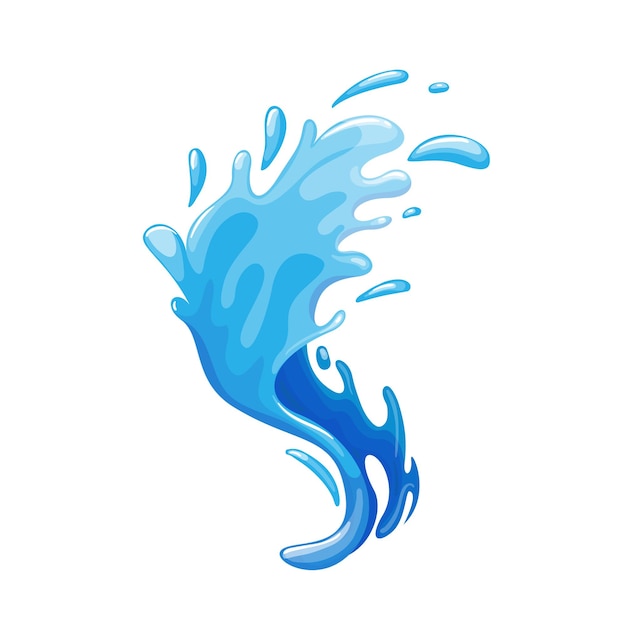 Water drops current drops spray waves and splashes aqua drop element dripping liquid or raindrop vec...