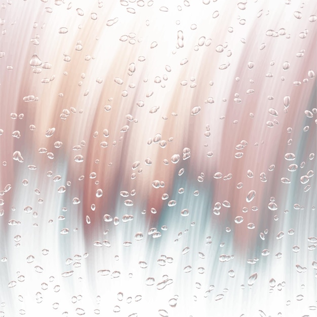 Vector water drops on glass vector illustration