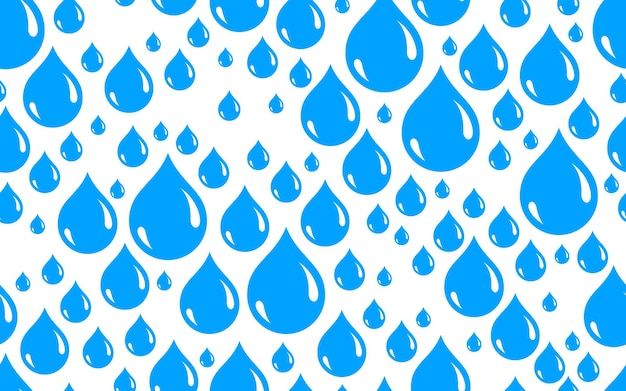 Vector water drops seamless vector wallpaper, raindrops endless pattern background, weather theme picture.