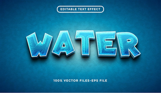 Water editable text effect premium vectors